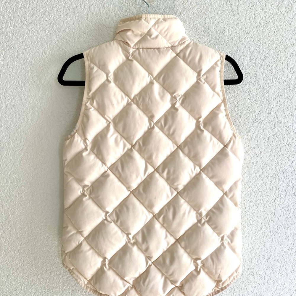 J CREW Womens SZ XSMALL Cream White Quilted Vest - Picture 7 of 11